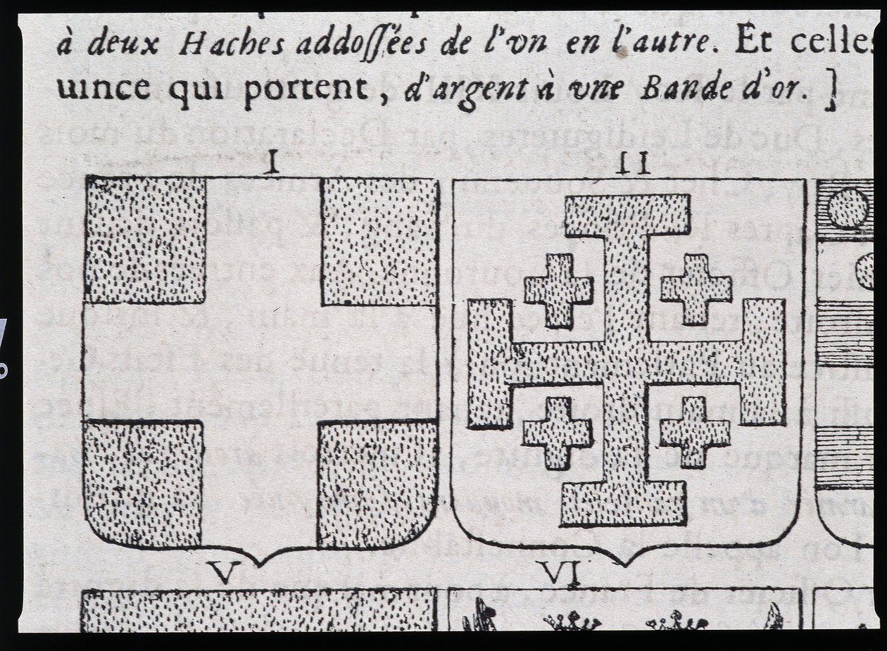 Armes de Montmorency et Godefroy de Bouillon - 在““纹章或纹章索引的 vraye 和完美科学”中，皮埃尔·帕约 (Pierre Paillot) 作者 法语学校