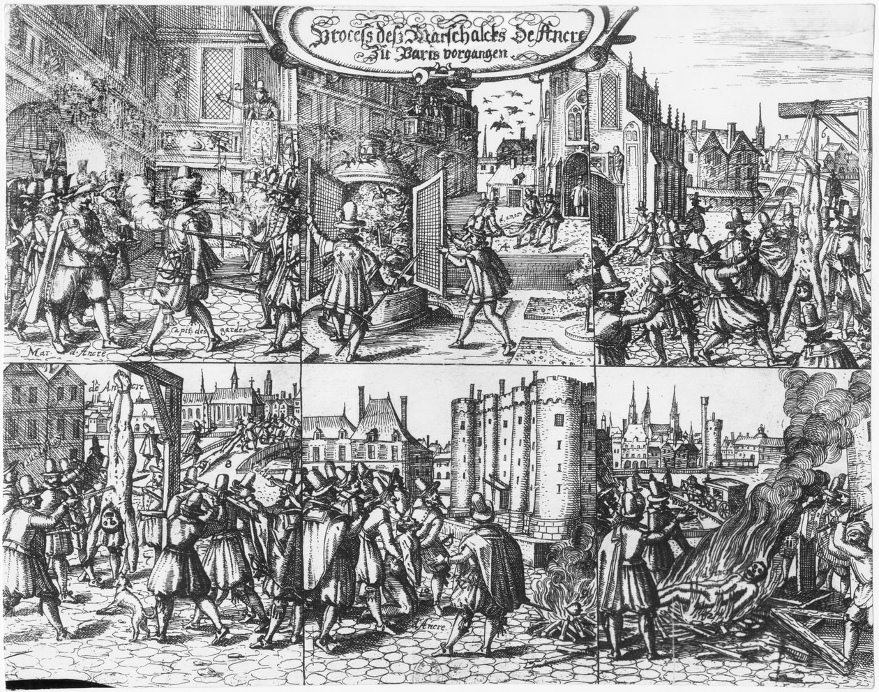 1617年4月24日，Concino Concini，Marquis和Ancre元帅的逮捕，审判和酷刑 作者 法语学校