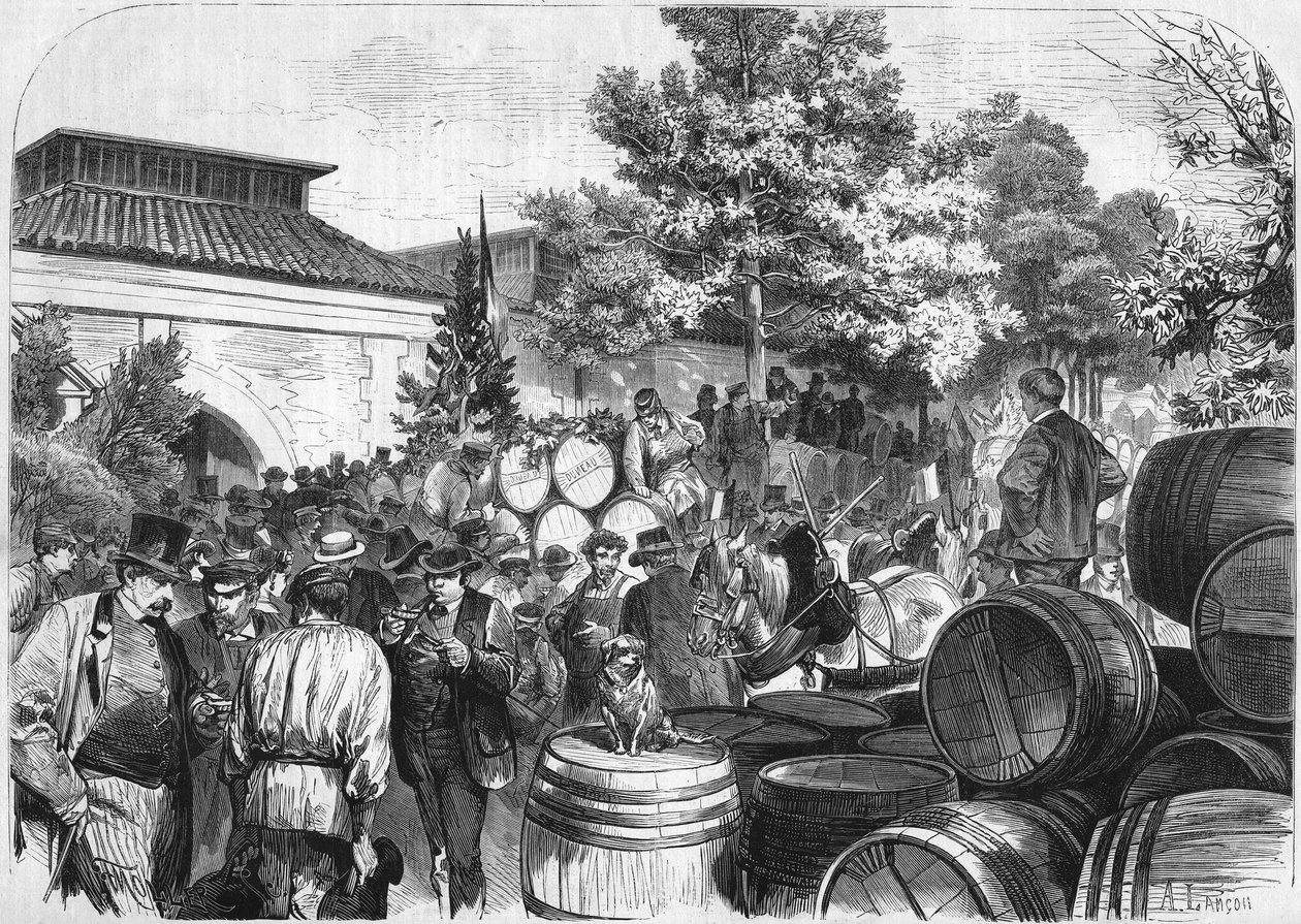 到达贝西的第一桶甜酒仓库。巴黎 作者 法语学校