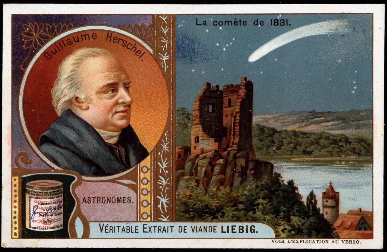 Astronomy: the comet of 1831, with the portrait of William Herschel (Friedrich Wilhelm Herschel) (1738-1822) - Liebig chromolithography 作者 法语学校