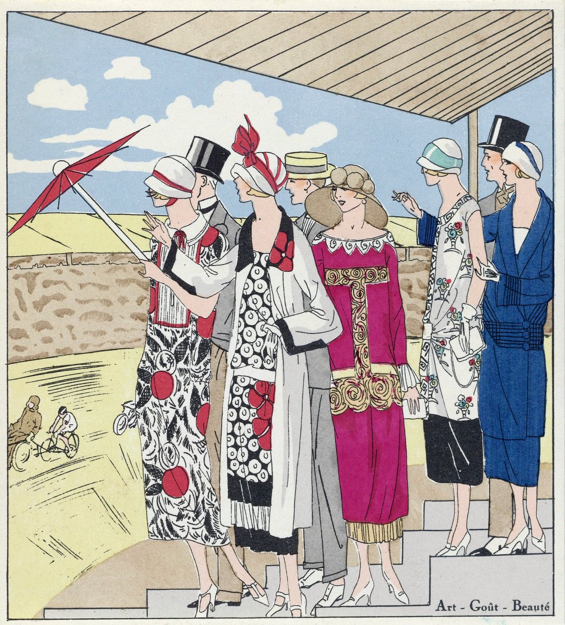 在Velodrome，插图来自《艺术，痛风，美丽》，出版。1924. 作者 法语学校