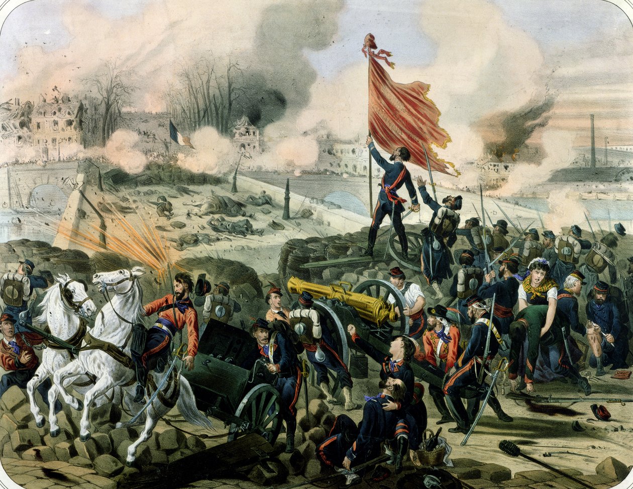 1871年4月2日在Pont de Neuilly和Courbevoie的攻击（平版） 作者 法语学校