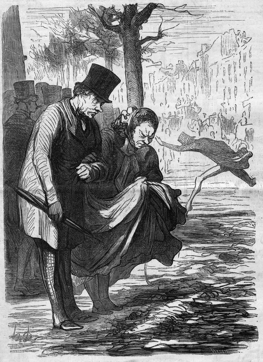 可怕的马卡德姆！。霍诺尔-道米埃（1808-1879）的漫画。8月2日《世界画报》第277期上的版画 作者 法语学校
