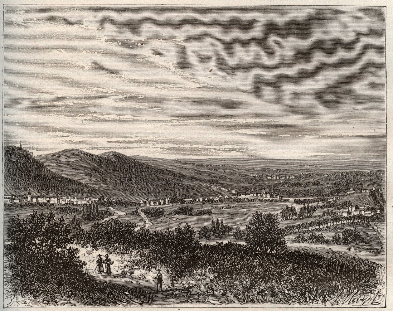Ay et la montagne de Reims - department of the Marne - engraving in “La France illustree: geography, history, statistical administration” by V.A. Malt-Brown. 1884 作者 法语学校