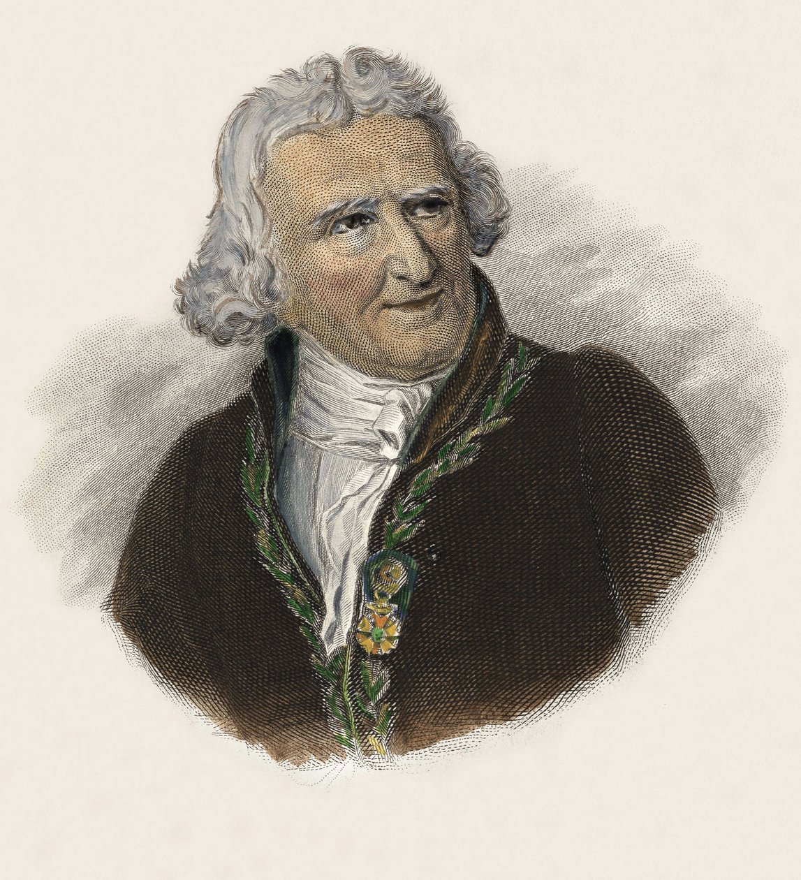 Baron Antoine Augustin Parmentier (1737-1813), French pharmacist, dietetician and agronomist. in “Portraits des Hommes Useilles” 作者 法语学校