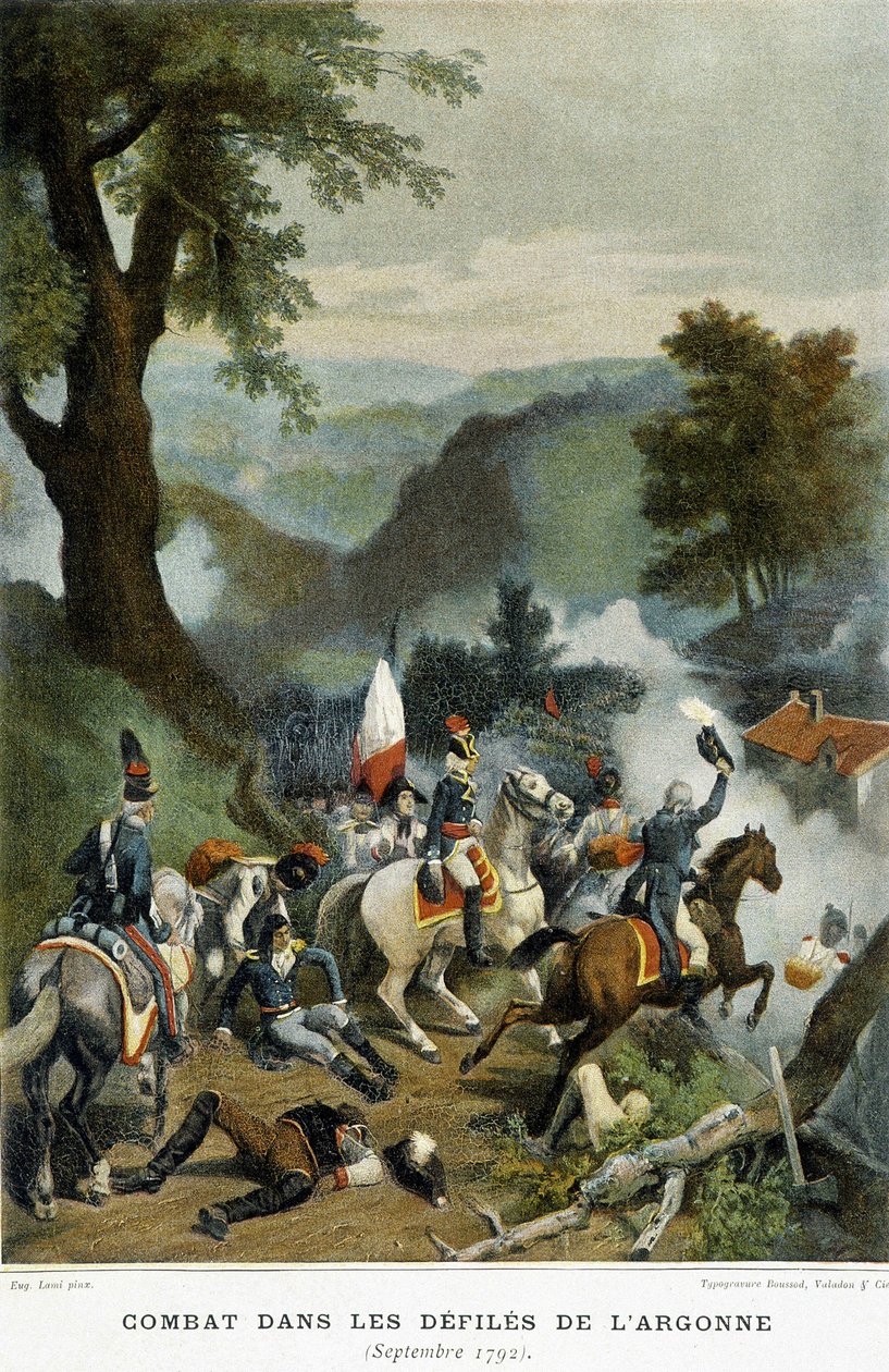在 Argonne 污染区（阿登、马恩和默兹）战斗。 正是在这场战役中（1792 年），杜穆里埃兹赢得了瓦尔米的胜利。 作者 法语学校