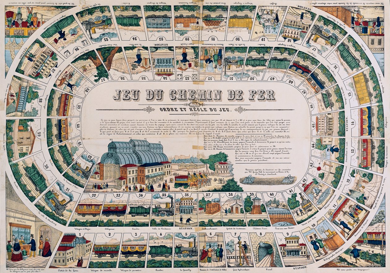 铁路游戏董事会，1850年 作者 法语学校