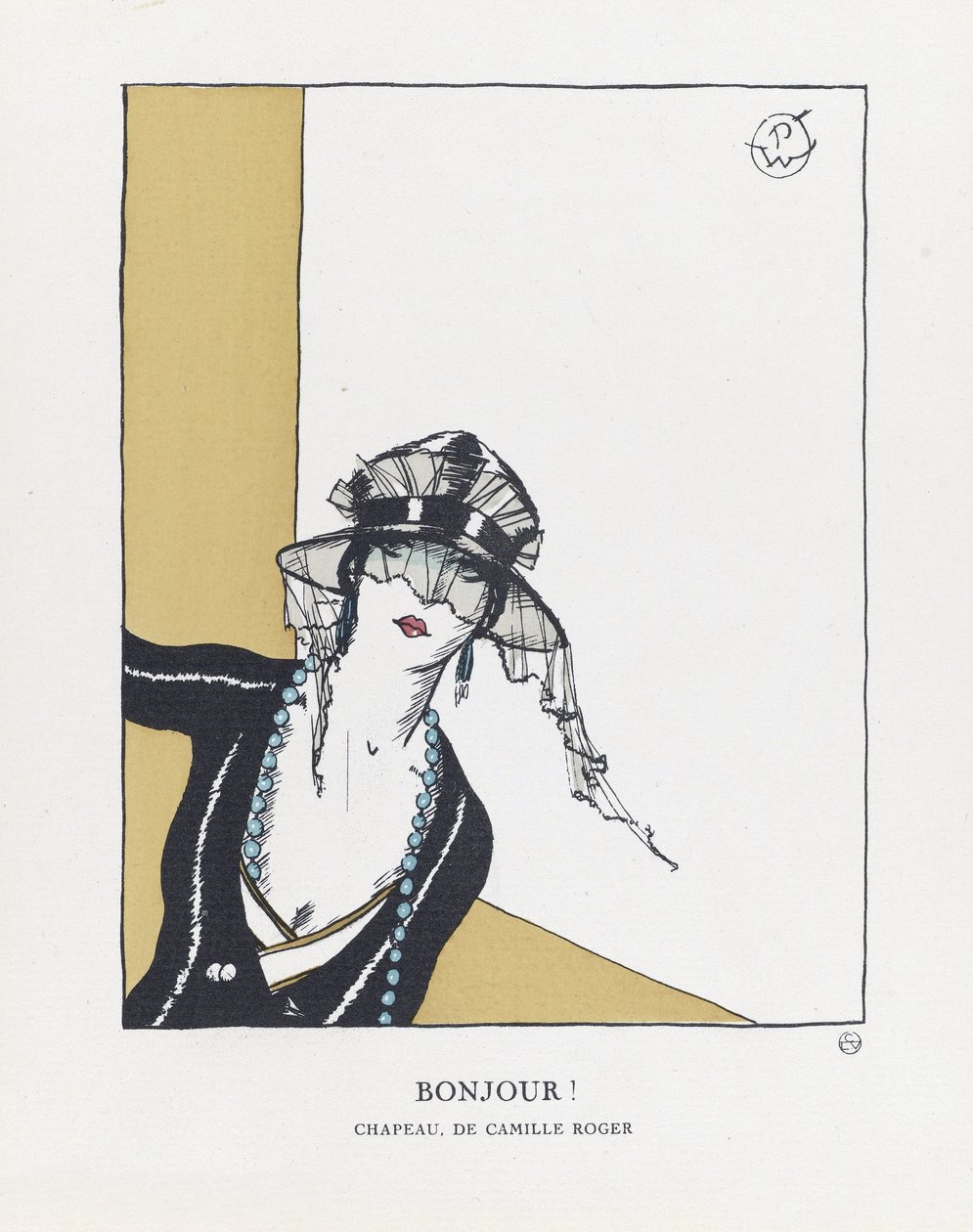 Bonjour, pub.1921 年（模板印刷） 作者 法语学校