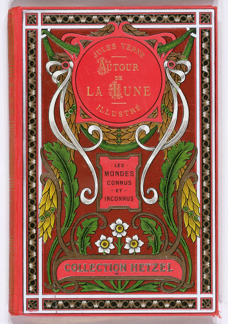 由Jules Verne（1828-1905）编写的“环绕月球”封面，版本为Hetzel，19世纪末 作者 法语学校
