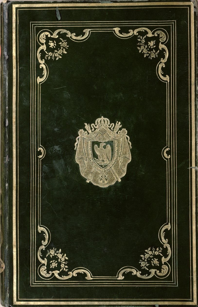 用拿破仑·波拿巴（1769-1821）（绿色皮革和金色）的徽章装订书籍 作者 法语学校