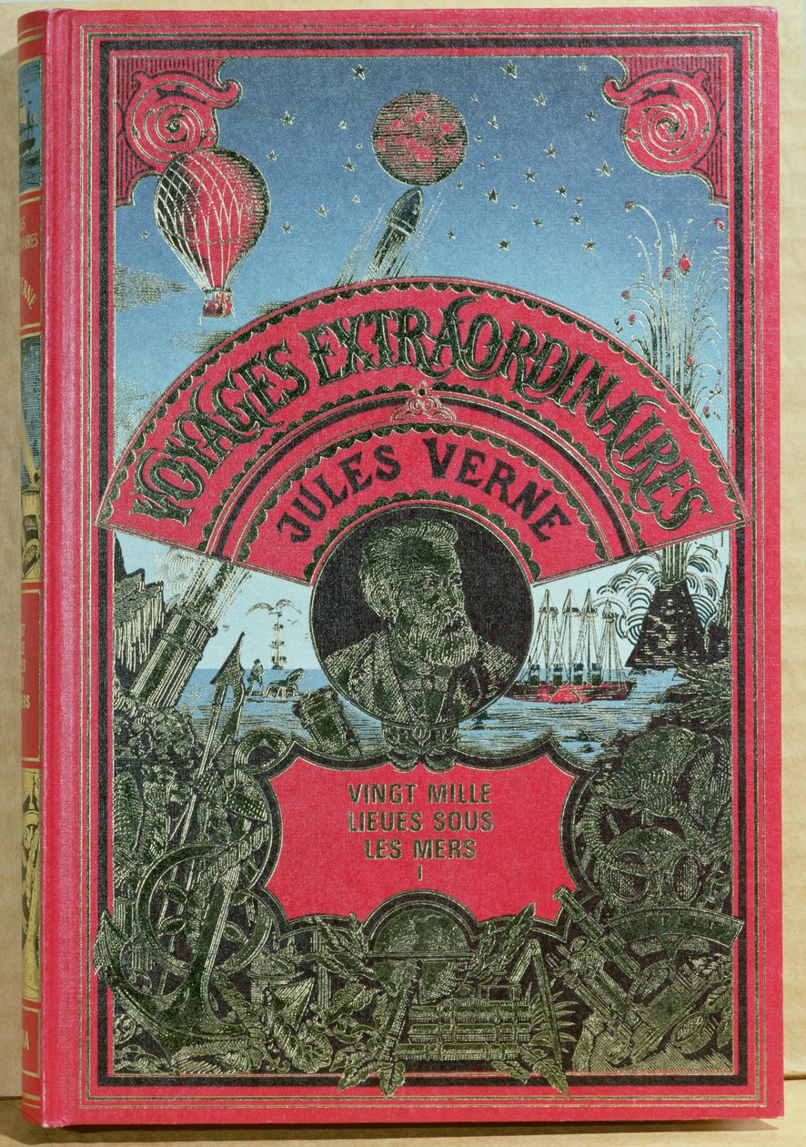 Jules Verne（1828-1905）1870年为20,000海底联盟的封面 作者 法语学校