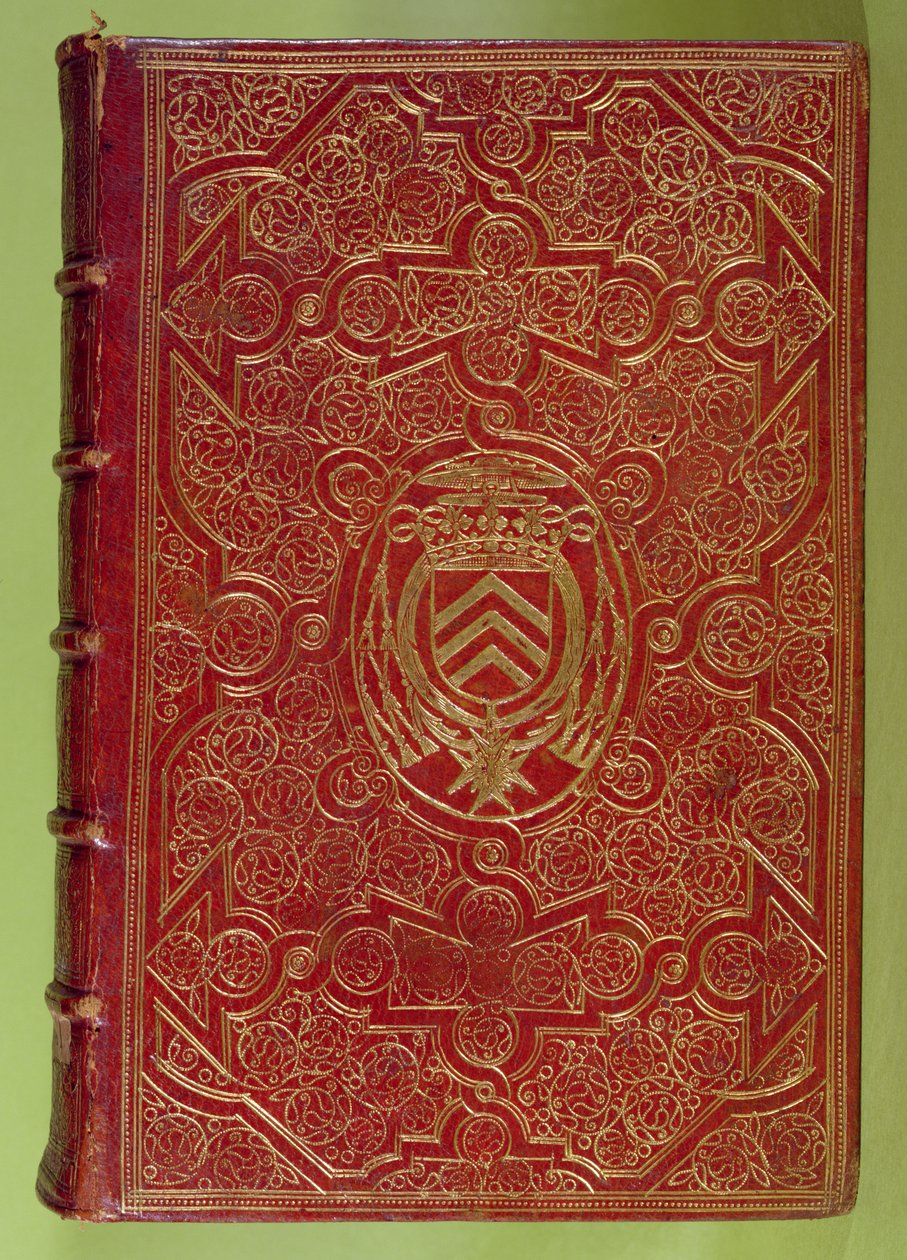 Armand-Jean du Plessis徽章，红衣主教Richelieu（1585-1642）（红色皮革和金色）的书籍封面 作者 法语学校
