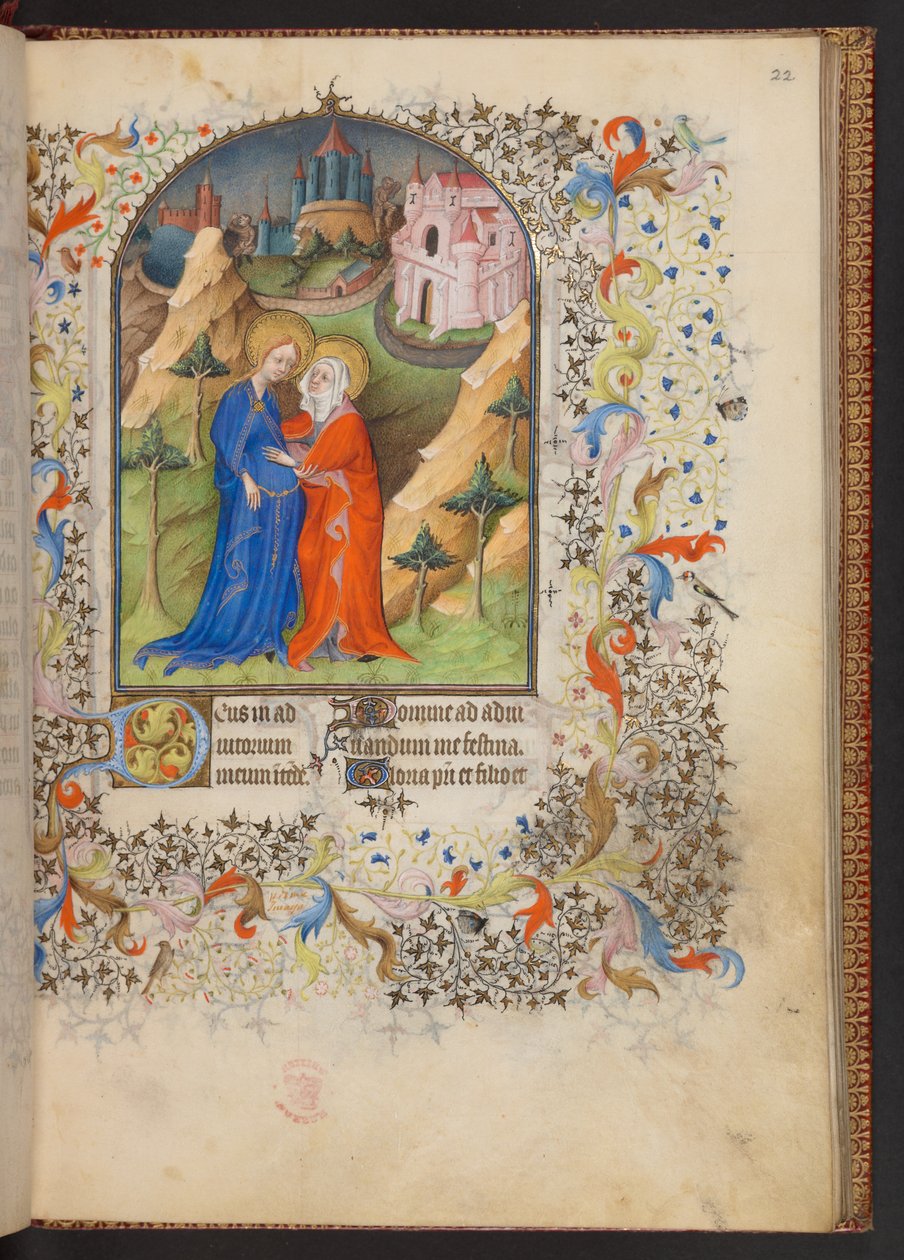小时记》，Add MS 32454 f.22r, 法国 作者 法语学校