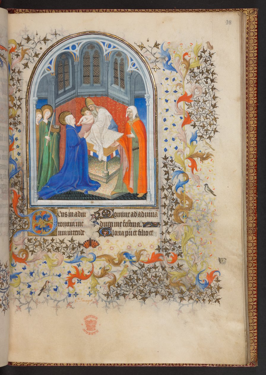 小时记》，Add MS 32454 f.38r, 法国 作者 法语学校