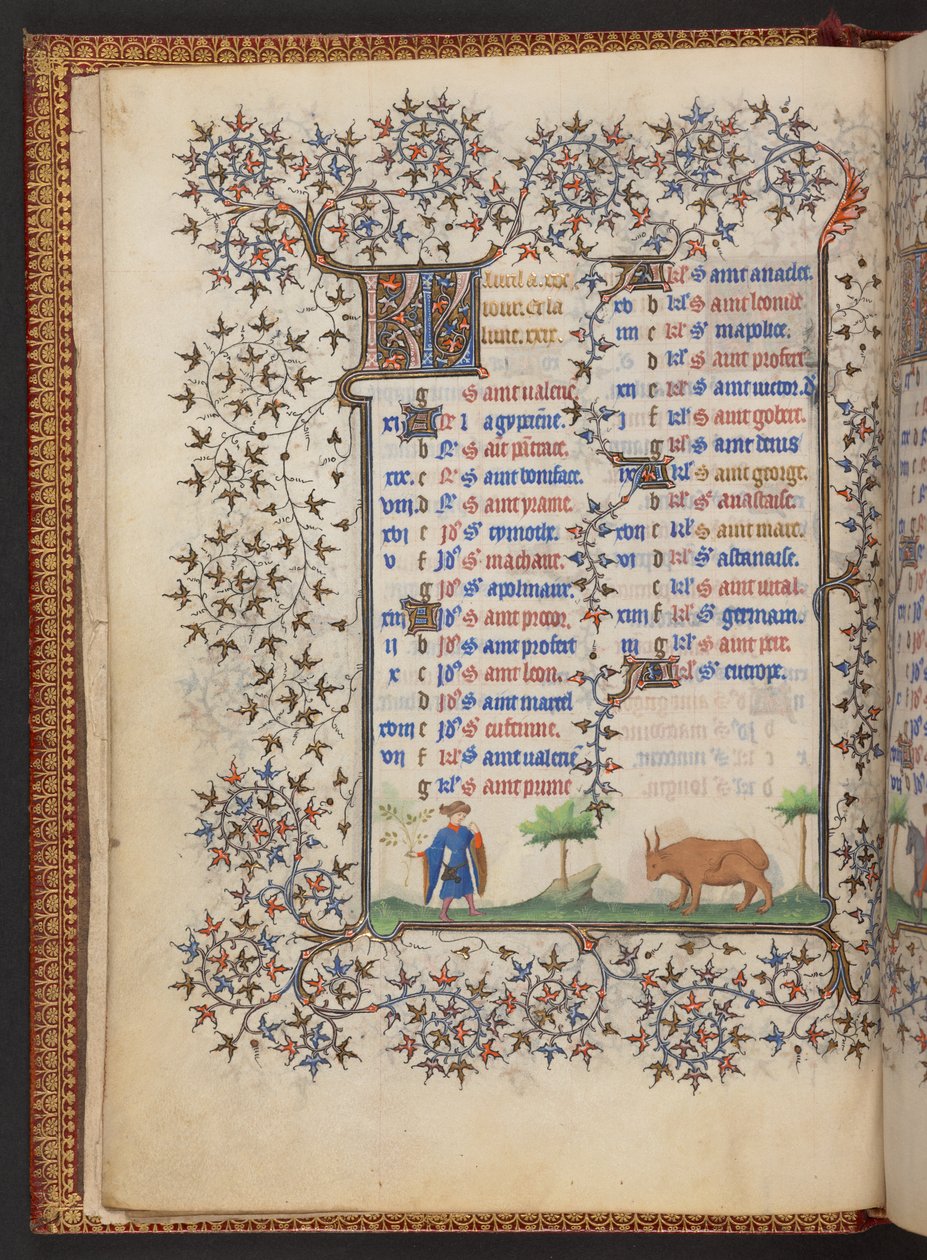 小时记》，Add MS 32454 f.3v, 法国 作者 法语学校