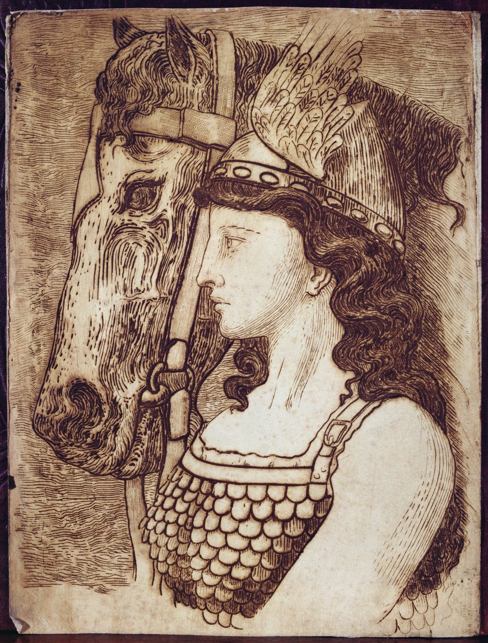 Brunnhilde，理查德·瓦格纳（Richard Wagner，1813-83）为“Die Walkure”绘制的插图（版画） 作者 法语学校