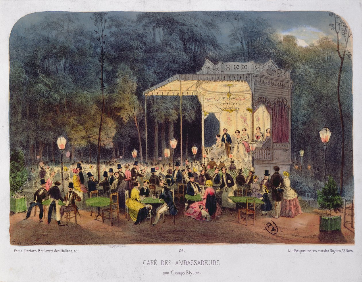 Cafe des Ambassadeurs，Champs-Elysees，1850年 作者 法语学校
