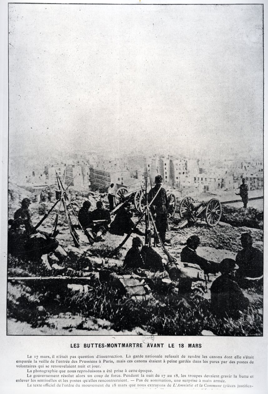1871年3月18日前夕在巴特蒙马特的大炮（bw照片） 作者 法语学校