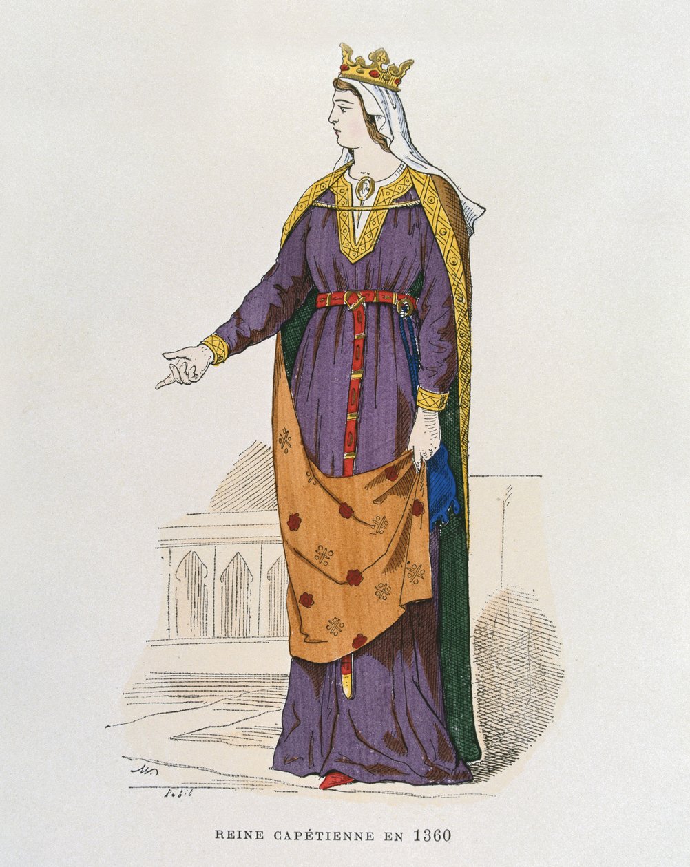 1360年的开普敦女王，从法国的民间和军事服饰到几个世纪 作者 法语学校
