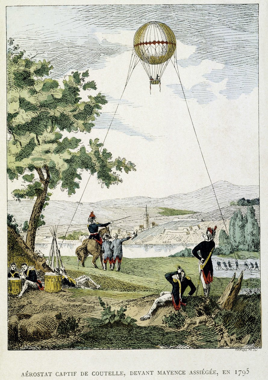 Jean Marie Joseph (Jean-Marie-Joseph) Coutelle (1748-1835) 的俘虏浮空器，在 Mainz assiegee 之前 作者 法语学校