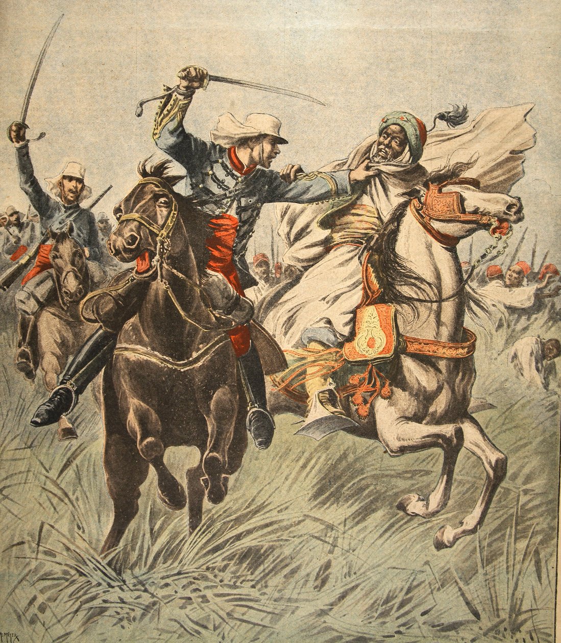 中尉Jacquin捕获Samory，来自Le Petit Journal：Supplement illustre，1898年10月30日 作者 法语学校