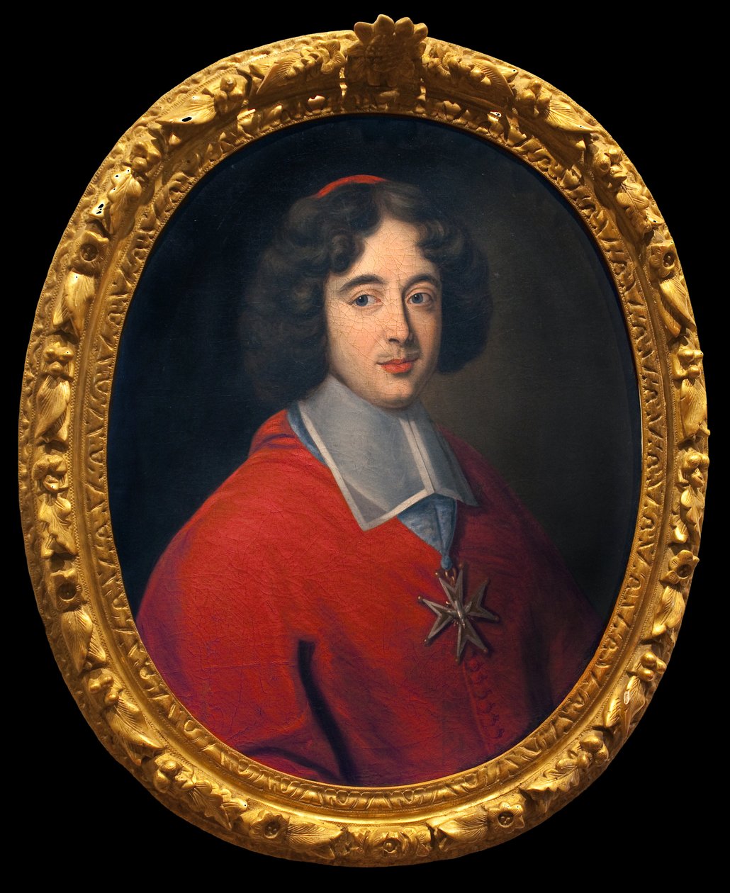 红衣主教德布永 (Cardinal de Bouillon)，1660 年至 1715 年间的图尔努斯 (Tournus) 神父，是建造酒店的发起人。 匿名绘画，17 世纪法国艺术。 Hotel Dieu，Musee Greuze，Tournus。 作者 法语学校