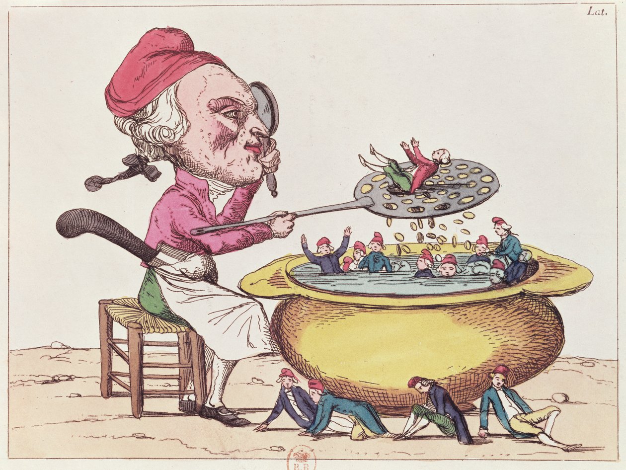 马克西米利安的漫画，罗伯斯皮尔（1758-94），1793年 作者 法语学校