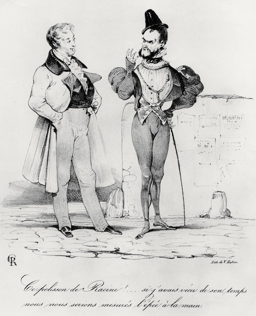 赫尔克尼时代浪漫主义戏剧的漫画作者：Victor Hugo 1802-85）（1829） 作者 法语学校