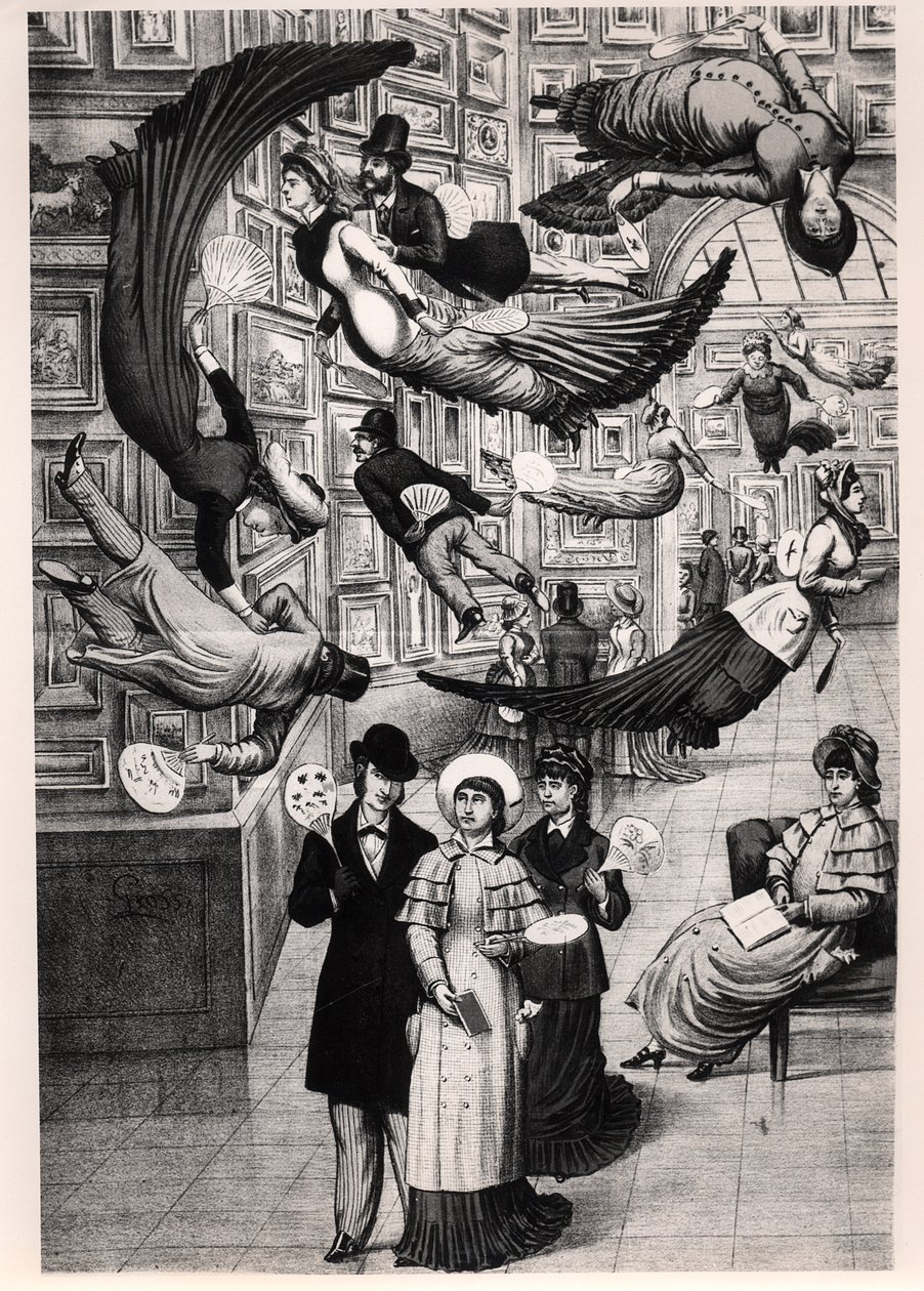 1880年巴黎沙龙游客的漫画 作者 法语学校