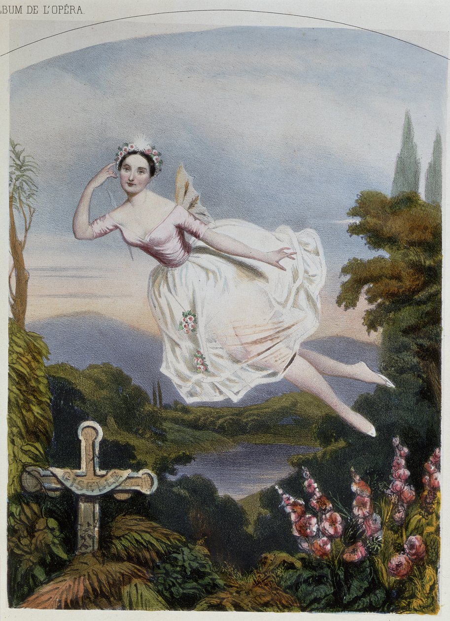 Carlotta Grisi（1819-99）饰演Giselle，来自Adolphe Adam的同名芭蕾舞团（1803-56） 作者 法语学校