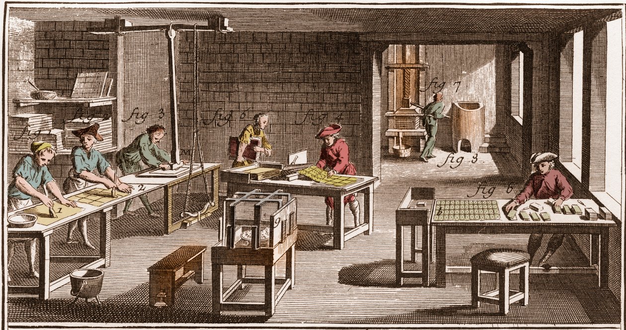 卡地亚 - 制造扑克牌 - "The Grande Encyclopedie, ou Dictionnaire Raisonne des Sciences, des Arts et des Metiers"（大百科全书或科学、艺术和专业词典），作者Denis Diderot（1713-1784）和Jean d