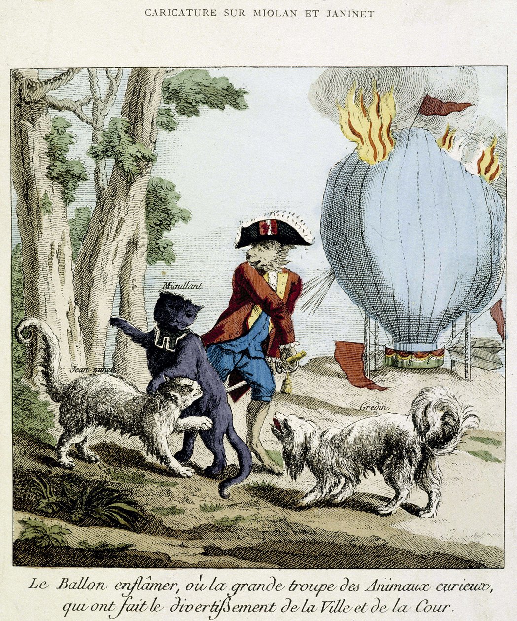 Cartoon on the fire of Miolan and Janinet