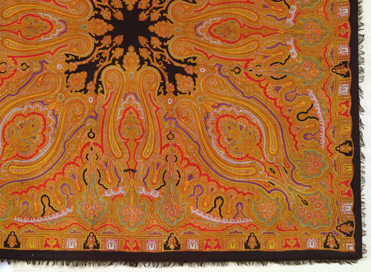 羊绒围巾，c.1870-80（纺织品） 作者 法语学校