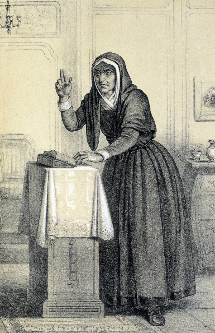 Catherine Théot - 在“法国大革命历史画廊”中，Albert Maurin，编辑。 1843 年巴黎 作者 法语学校
