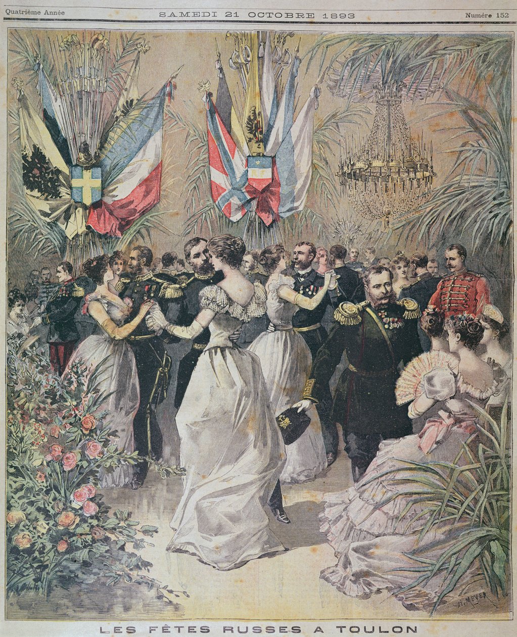 庆祝土伦俄罗斯舰队访问，1893年10月21日le Petit Journal的封面 作者 法语学校
