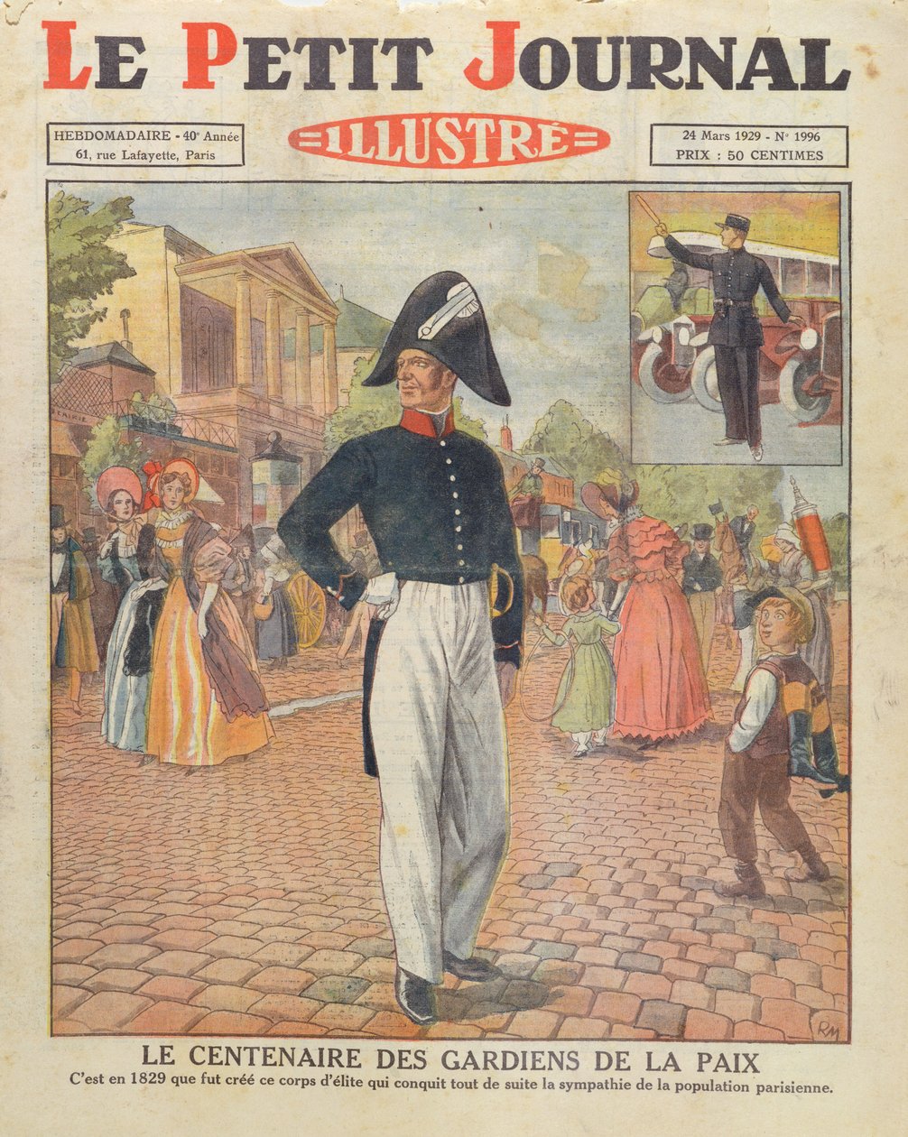 和平守护者一百周年，涵盖Le Petit Journal的插图，1929年3月24日 作者 法语学校