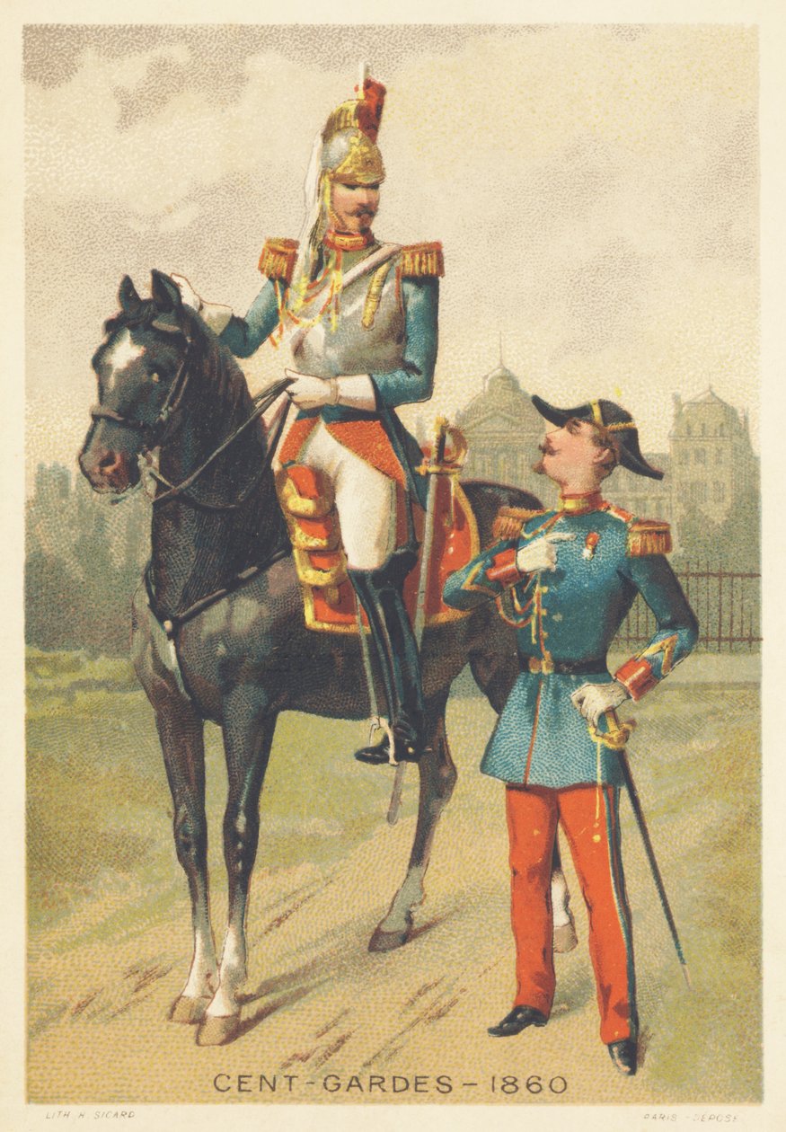 1860年的Centengudes（精英骑兵军团负责1854年创建的拿破仑三世皇帝的私人后卫，于1870年解散） 作者 法语学校