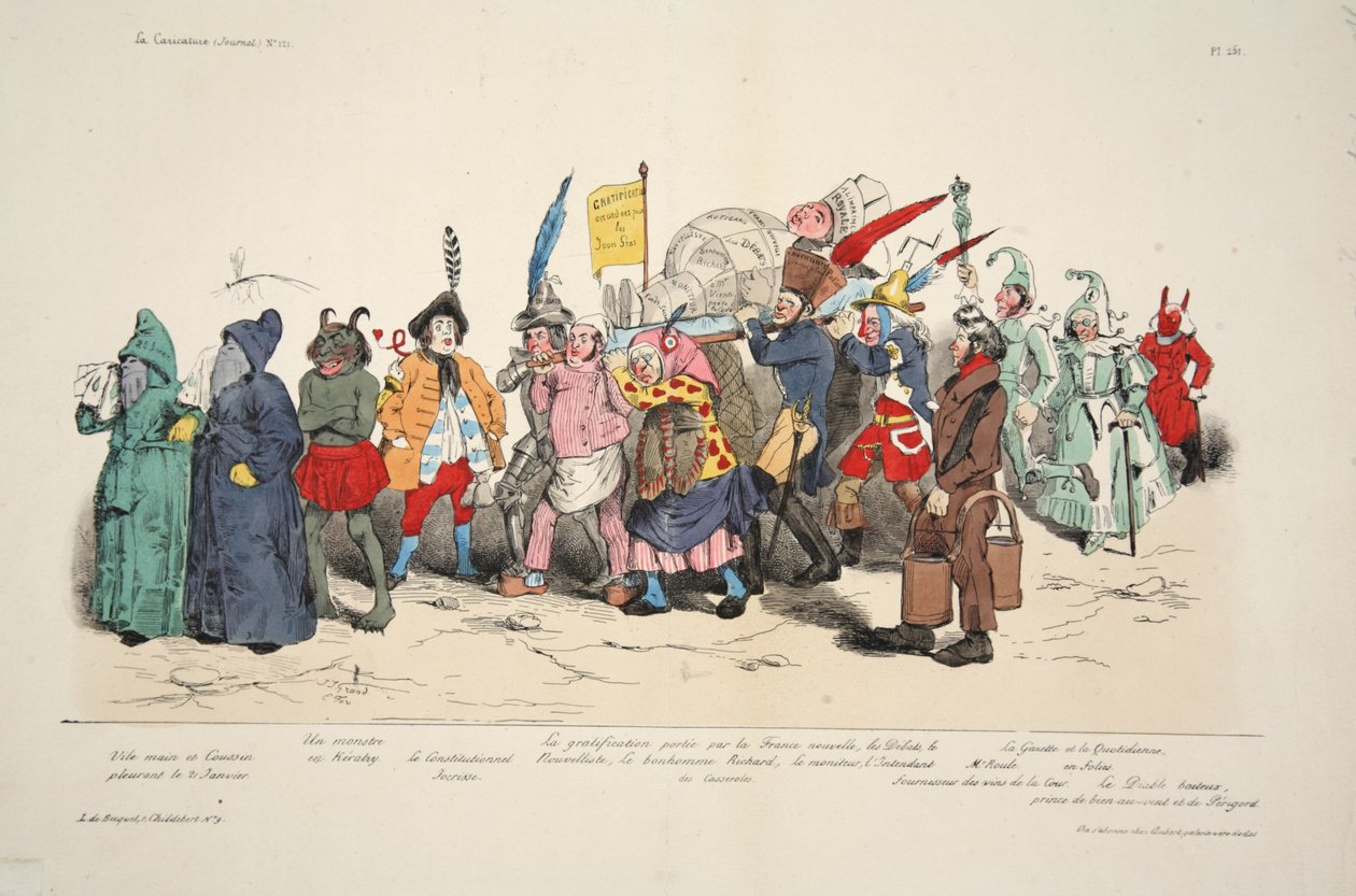 政治仪式》，出自《漫画》，出版。1833年（手绘石版画 作者 法语学校