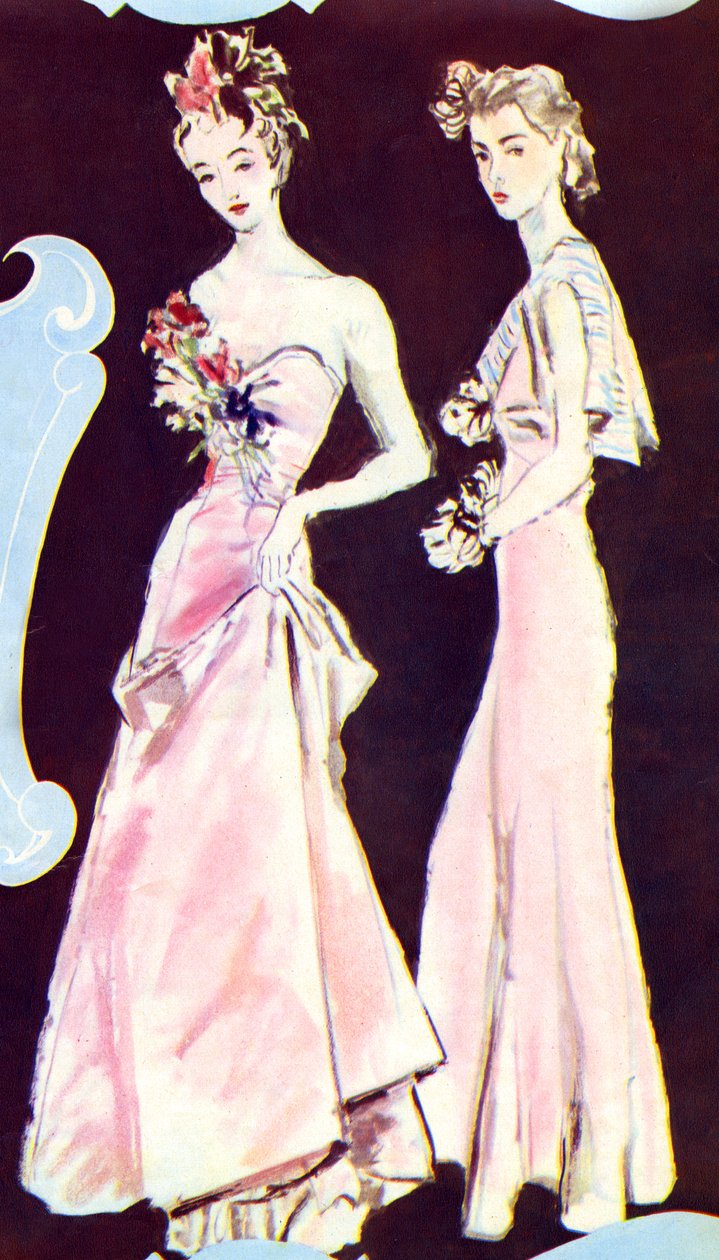 香奈儿晚礼服，摘自《Marie Claire》，1938 年 9 月 23 日（印刷品） 作者 法语学校