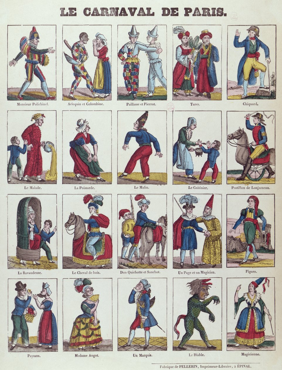 巴黎狂欢节的人物，1840年 作者 法语学校