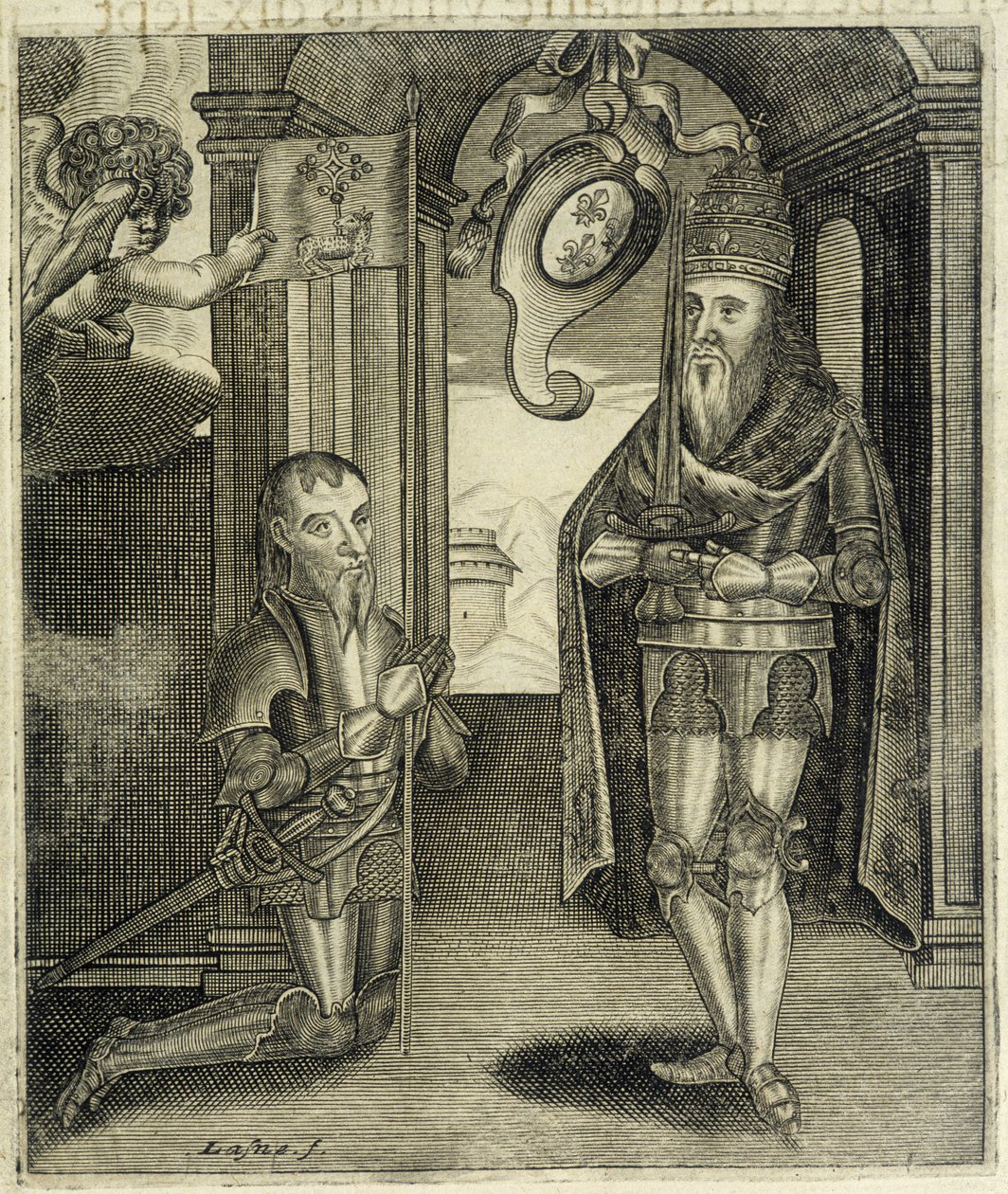 查理曼大帝和图卢兹伯爵 Torsin（或 Chorson） - 在图卢兹纪尧姆·德·卡特尔 (Guillaume de Catel) 的“图卢兹伯爵历史”中 作者 法语学校