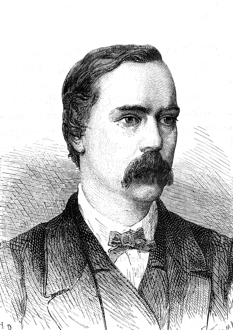 查尔斯-布莱特（1832-1888 年），英国工程师，安装跨大西洋电报电缆。1868 年雕刻 作者 法语学校
