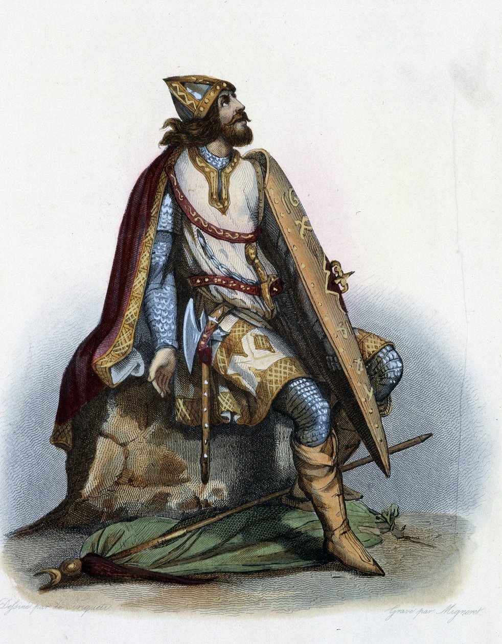 Charles Martel (688-741) Duke of Australia- in “” Le Plutarque francais””, by Mennechet, Paris 作者 法语学校