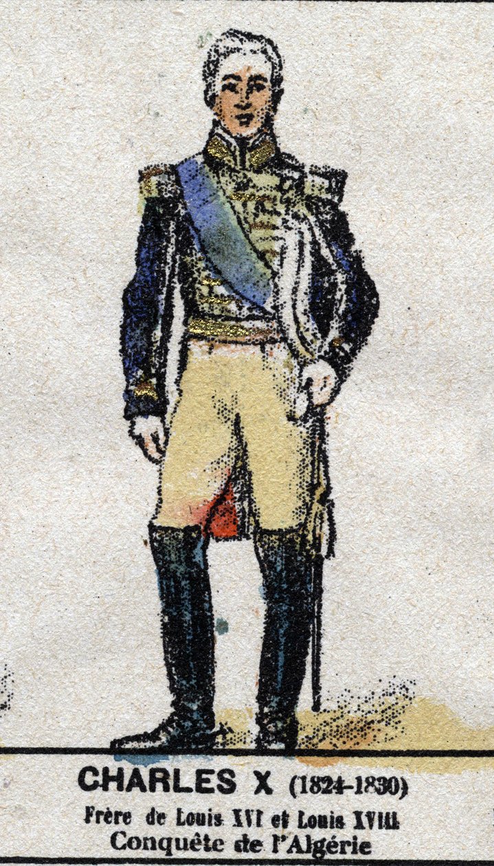 Charles X (1757-1836), king of France.In “” Galeriede Kings and Queens of France and illustrious characters from 1643 to 1895”” Image of epinal. 作者 法语学校