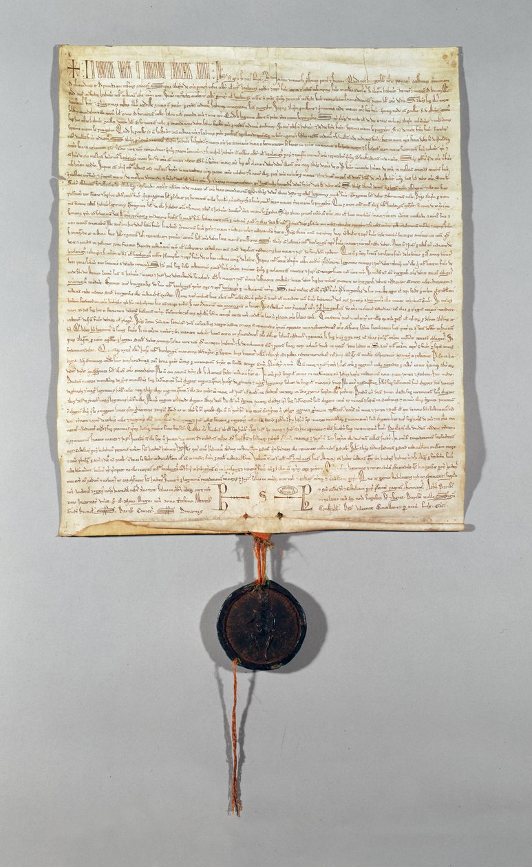 Peronne公社宪章，由Philippe Auguste（1165-1223）1209（vellum）授予 作者 法语学校