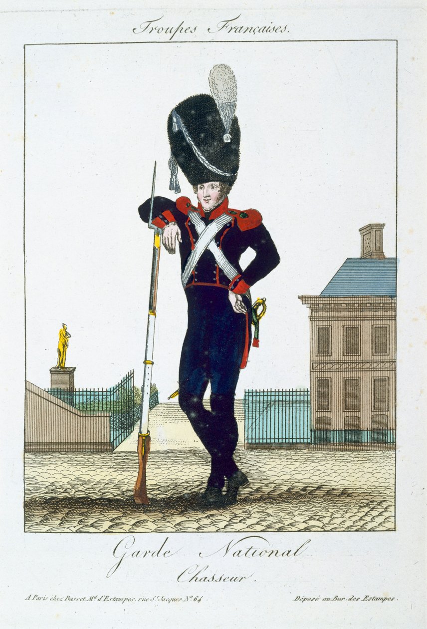 国民警卫队的猎人，来自法国军队，酒吧。在巴黎巴塞特，1790年 作者 法语学校