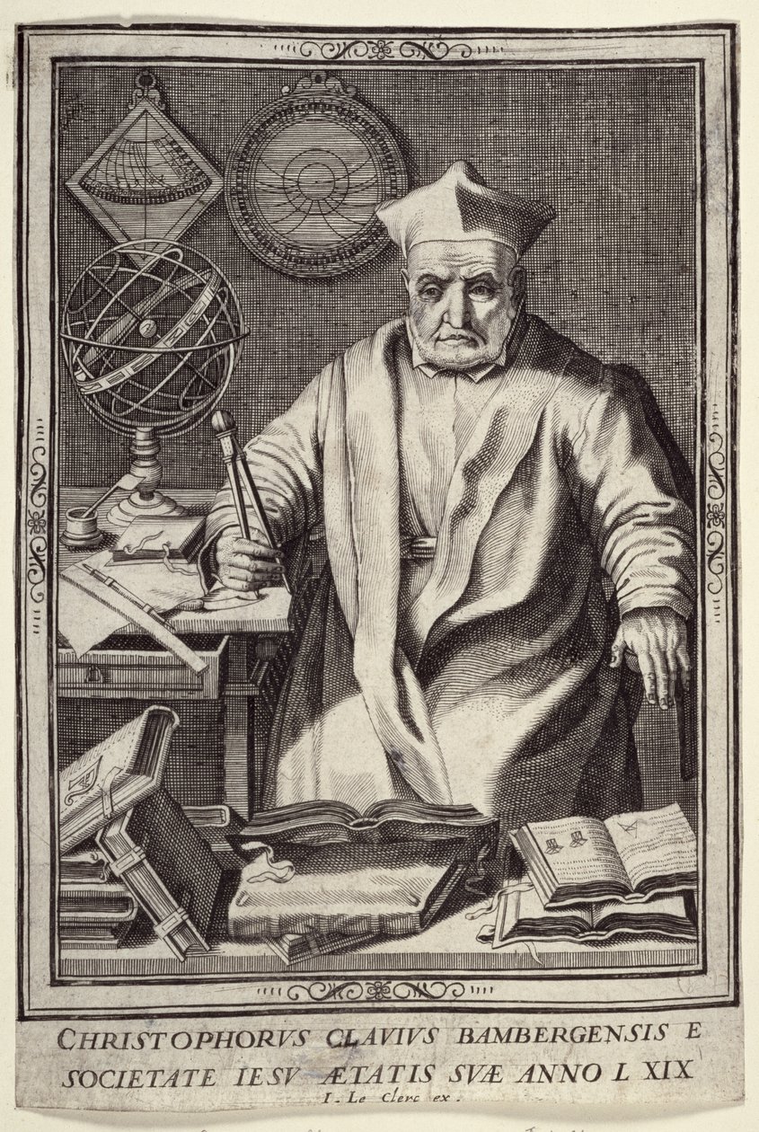 Christopher Clavius（1537-1612）69岁，由Jean Le Clerc出版，c.1606-07 作者 法语学校