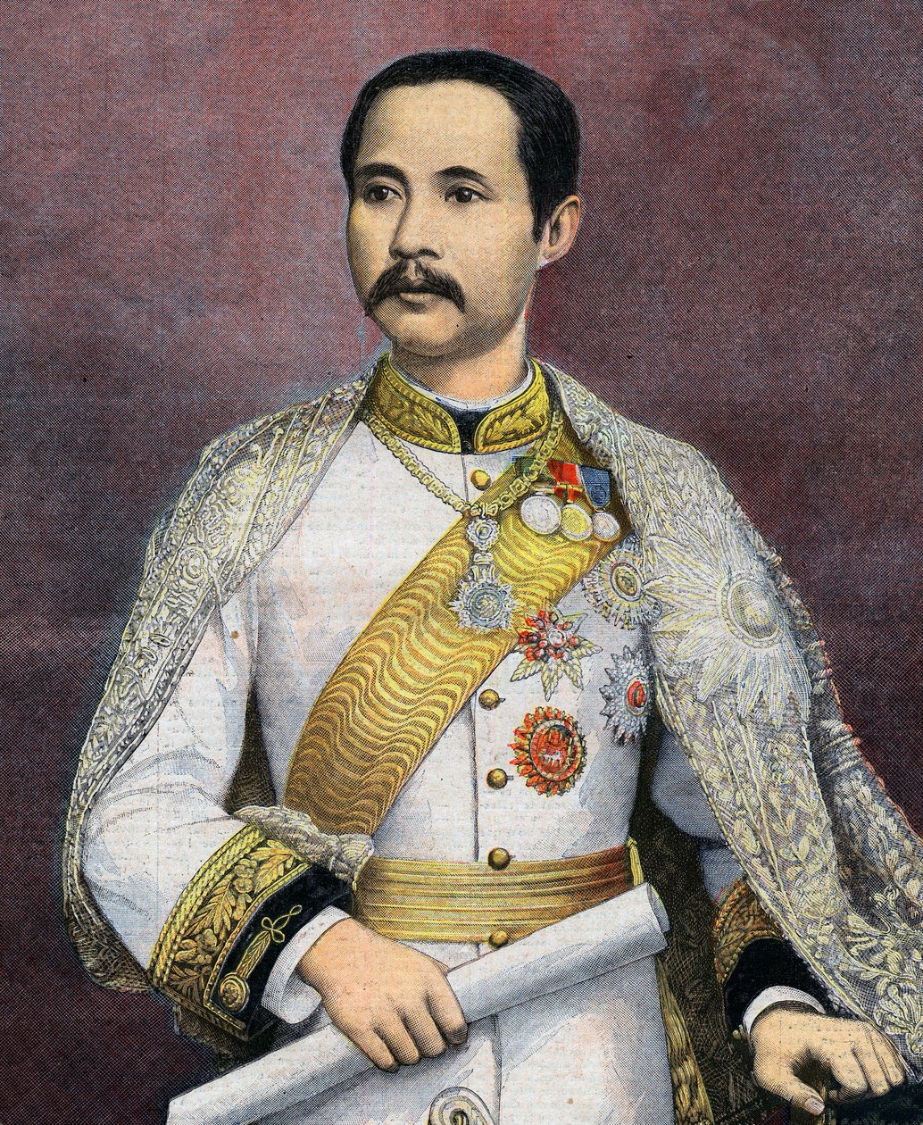 朱拉隆功（1853-1910），暹罗国王。1897年，朱拉隆功成为第一个访问欧洲的暹罗君主。插图来自《小报》。 作者 法语学校