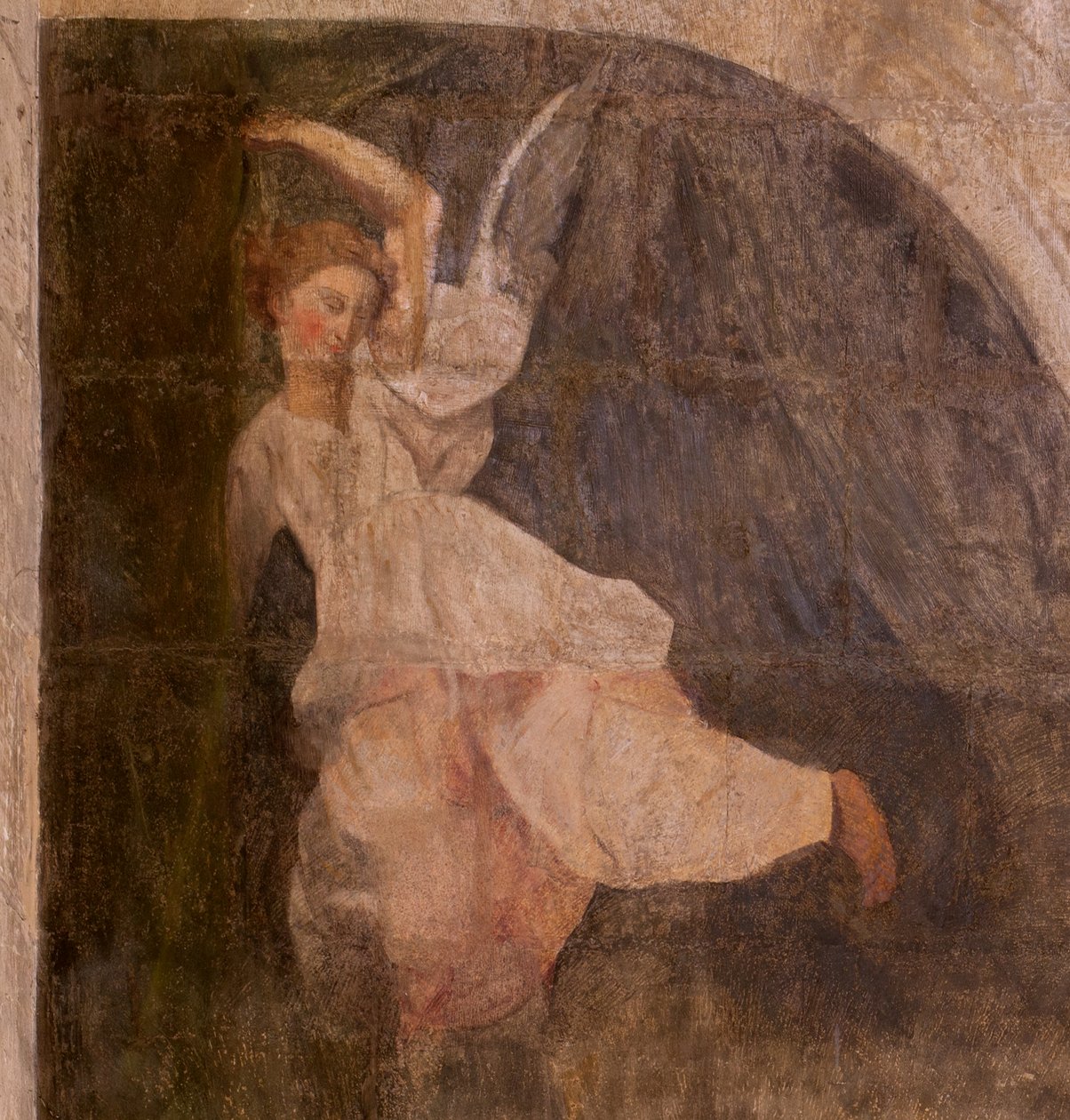 教堂（Eglise Saint-Jean-Baptiste）。 内部的。 圣弗西教堂。 壁画。 颂扬玛丽（被称为善死的壁画）。 17 世纪开始。 作者 法语学校