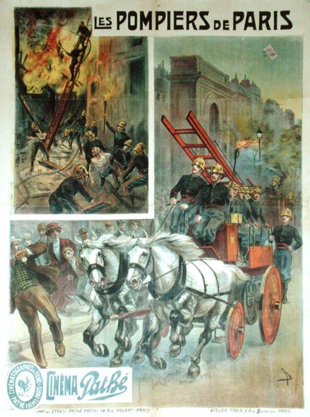 1914年以前的 "巴黎的庞皮尔 "电影海报（彩色平印）。 作者 法语学校